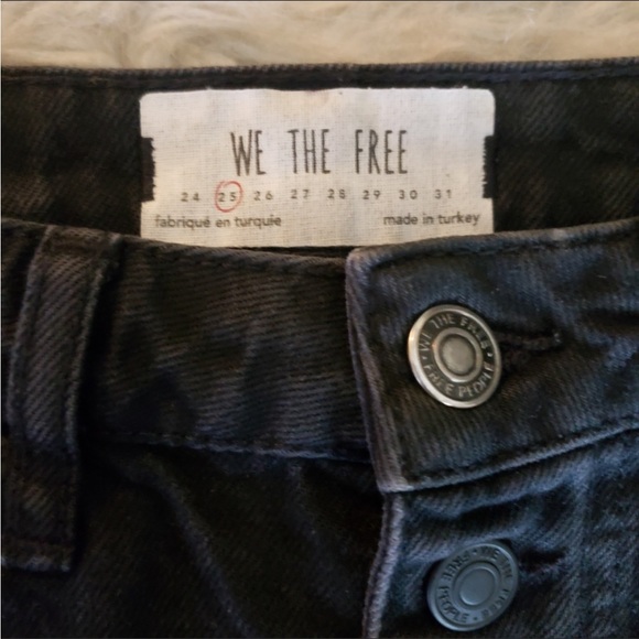 Free People -We The Free Denim A-Line Distressed Skirt in Black Sz: 25 (0 or xs) - Picture 9 of 9